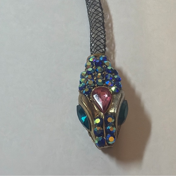 Betsey Johnson Rhinestone Snake Design Mesh Necklace - Picture 5 of 7